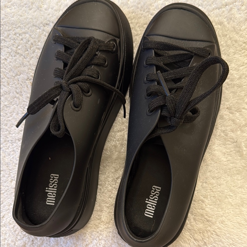 Melissa Classic Black Lace-Up Shoes thick flat form- platform